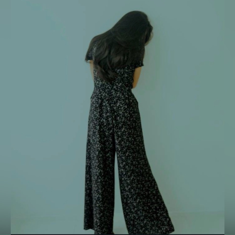 Black White Dots Wide Leg Jumpsuits ( local brand Vietnam)- no care tag